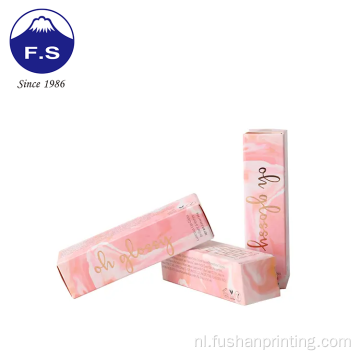 Roségouden logo lipgloss kleine cosmetische doos